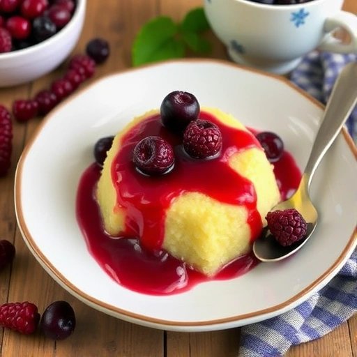 Griesmeelpudding (Met Rode Saus)