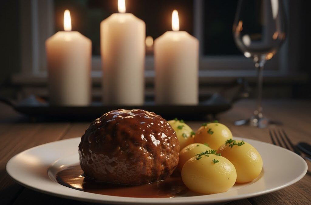 Half-om-half Gehaktbal (Jus)