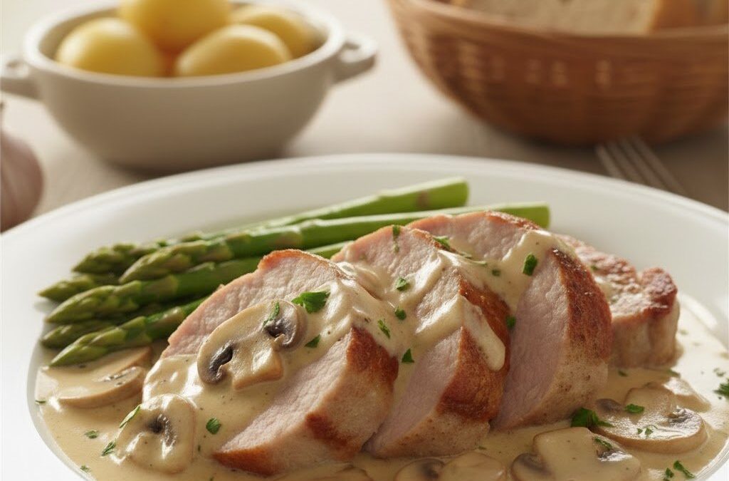 Varkenshaas in Champignonroomsaus