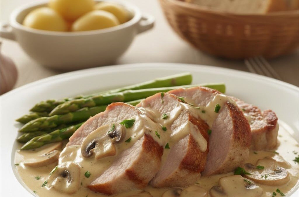 Varkenshaas in Champignonroomsaus