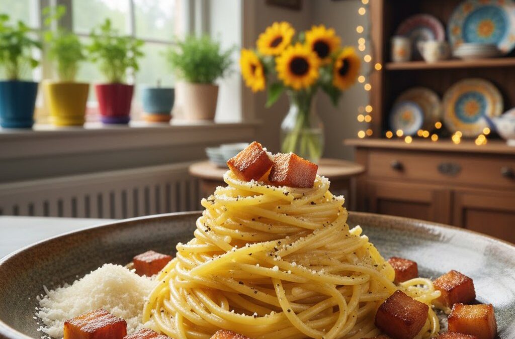 Spaghetti Carbonara (met Ei, Guanciale en Pecorino)